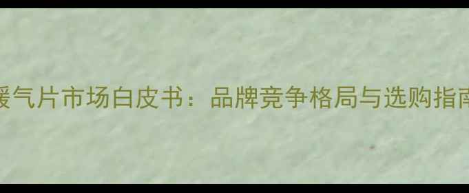 图片 中国暖气片市场白皮书：品牌竞争格局与选购指南深度