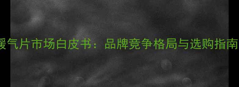 图片 中国暖气片市场白皮书：品牌竞争格局与选购指南深度2