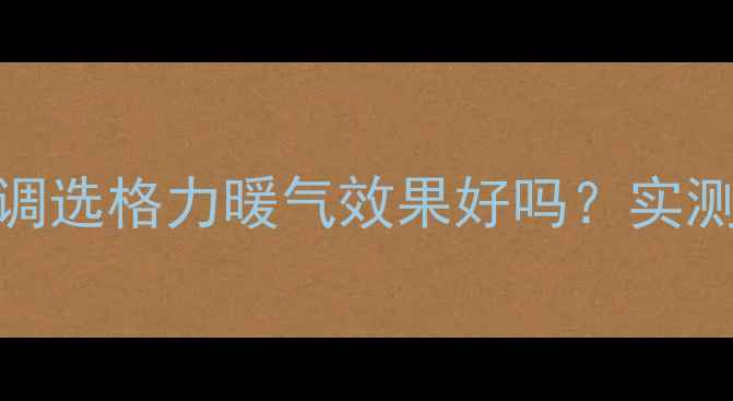 图片 中央空调选格力暖气效果好吗？实测对比全
