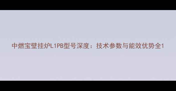 图片 中燃宝壁挂炉L1PB型号深度：技术参数与能效优势全1
