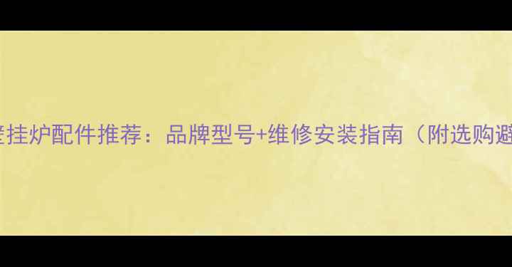 图片 乐天然气壁挂炉配件推荐：品牌型号+维修安装指南（附选购避坑清单）2