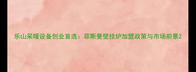 图片 乐山采暖设备创业首选：菲斯曼壁挂炉加盟政策与市场前景2