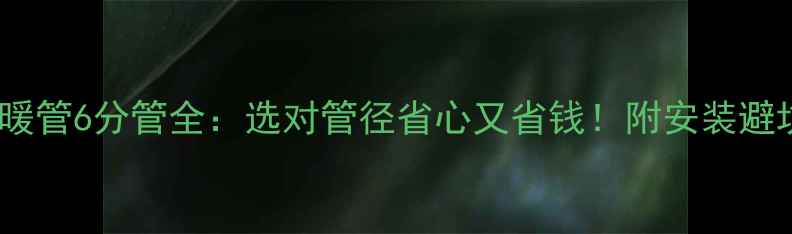 图片 伟星地暖管6分管全：选对管径省心又省钱！附安装避坑指南2