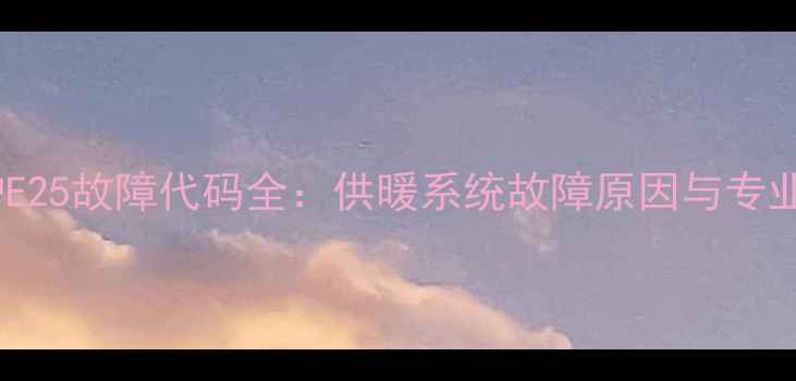 图片 伯爵壁挂炉E25故障代码全：供暖系统故障原因与专业处理方案2