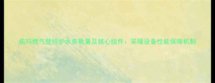 图片 佑玛燃气壁挂炉水泵数量及核心组件：采暖设备性能保障机制