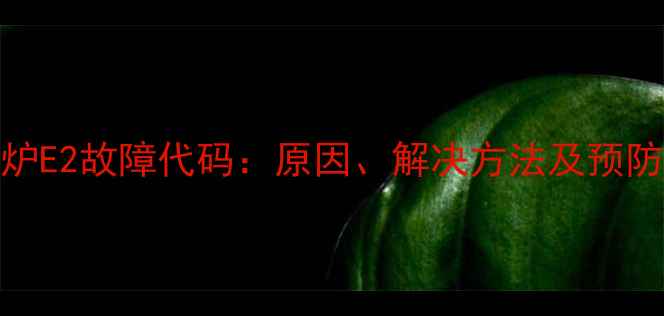 图片 佛奈尔壁挂炉E2故障代码：原因、解决方法及预防措施全指南