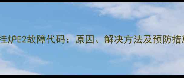 图片 佛奈尔壁挂炉E2故障代码：原因、解决方法及预防措施全指南1