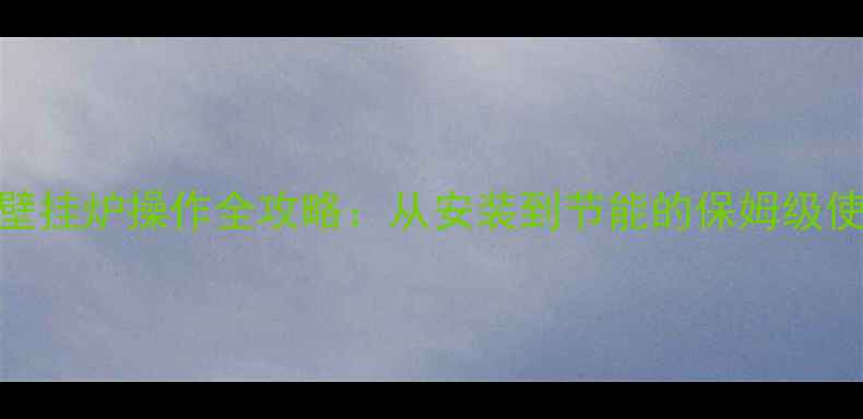 图片 佛奈尔壁挂炉操作全攻略：从安装到节能的保姆级使用指南