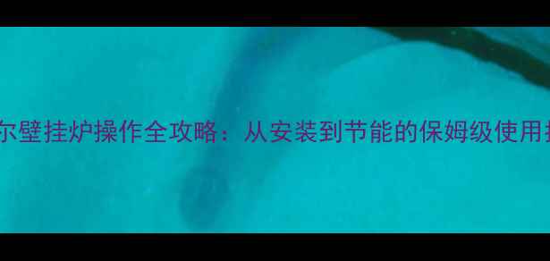 图片 佛奈尔壁挂炉操作全攻略：从安装到节能的保姆级使用指南1