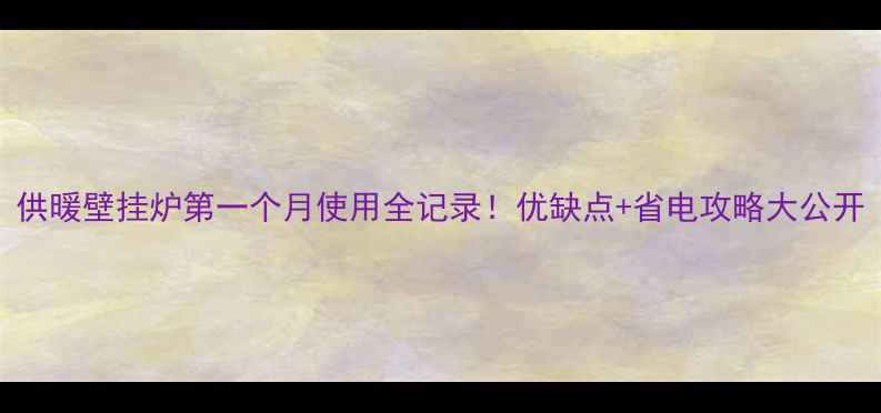 图片 供暖壁挂炉第一个月使用全记录！优缺点+省电攻略大公开