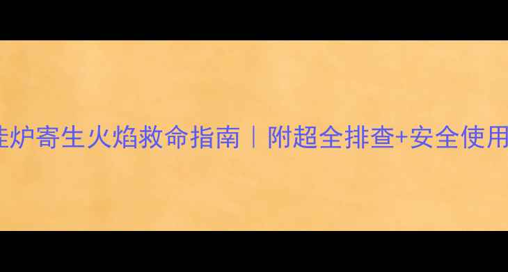 图片 八喜壁挂炉寄生火焰救命指南｜附超全排查+安全使用手册🔥1