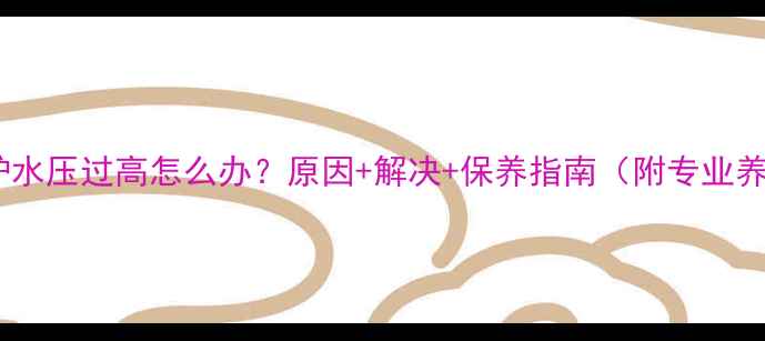 图片 八喜壁挂炉水压过高怎么办？原因+解决+保养指南（附专业养护秘籍）2
