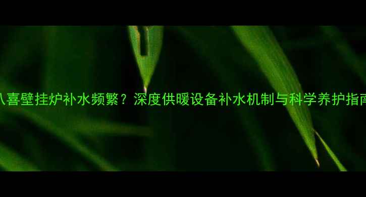 图片 八喜壁挂炉补水频繁？深度供暖设备补水机制与科学养护指南
