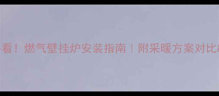 图片 公寓采暖必看！燃气壁挂炉安装指南｜附采暖方案对比&避坑攻略2