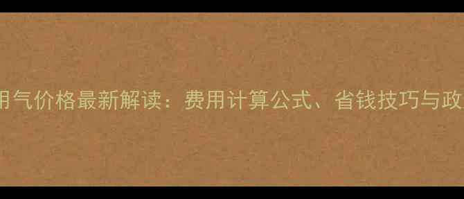 图片 兰州市壁挂炉用气价格最新解读：费用计算公式、省钱技巧与政府补贴政策全1