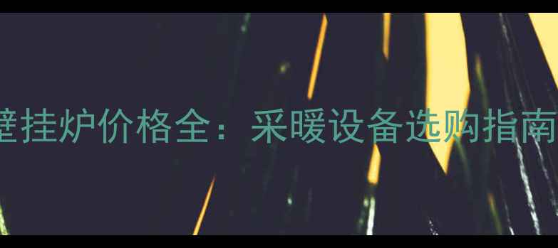 图片 冀能天然气壁挂炉价格全：采暖设备选购指南与市场趋势1