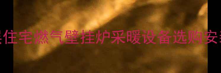 图片 农村二层住宅燃气壁挂炉采暖设备选购安装全攻略