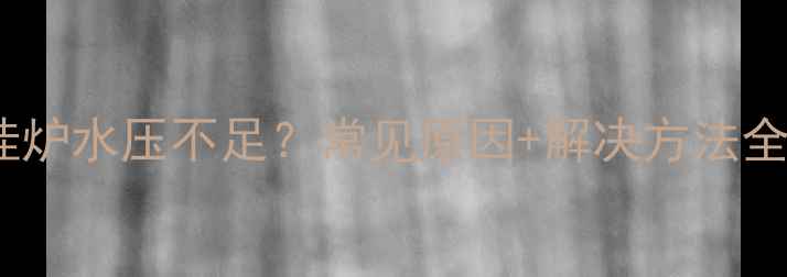 农村壁挂炉水压不足常见原因解决方法全