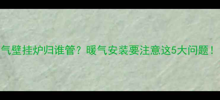 图片 农村燃气壁挂炉归谁管？暖气安装要注意这5大问题！🔥❄️