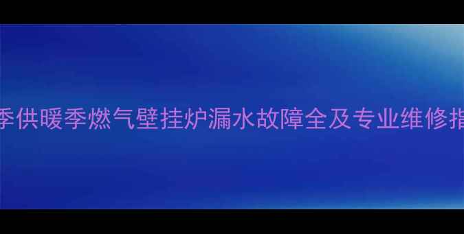 图片 冬季供暖季燃气壁挂炉漏水故障全及专业维修指南