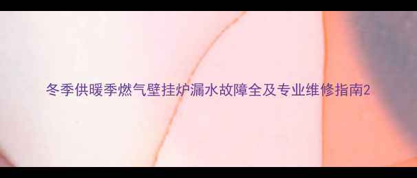 图片 冬季供暖季燃气壁挂炉漏水故障全及专业维修指南2