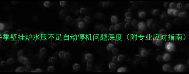 图片 冬季壁挂炉水压不足自动停机问题深度（附专业应对指南）1