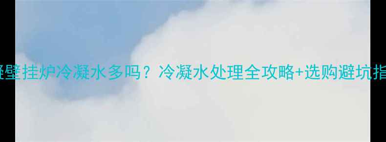 图片 冷凝壁挂炉冷凝水多吗？冷凝水处理全攻略+选购避坑指南1