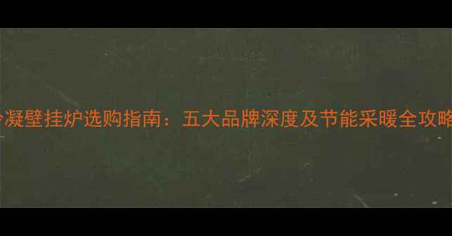 图片 冷凝壁挂炉选购指南：五大品牌深度及节能采暖全攻略1