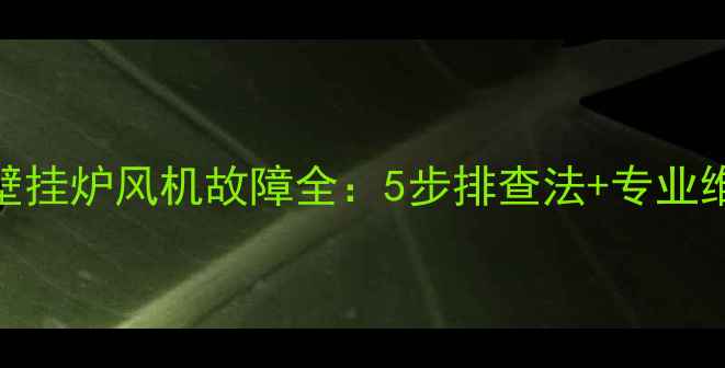 图片 创尔特壁挂炉风机故障全：5步排查法+专业维修指南