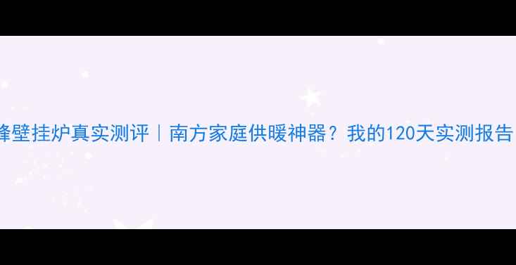 图片 前锋壁挂炉真实测评｜南方家庭供暖神器？我的120天实测报告！2