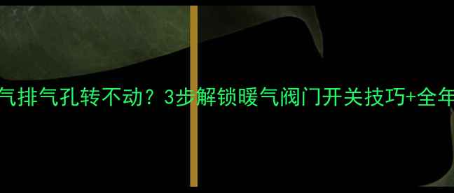 图片 努奥罗暖气排气孔转不动？3步解锁暖气阀门开关技巧+全年养护指南