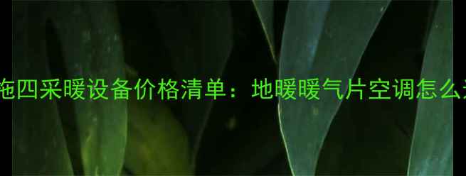 图片 北京上海家用一拖四采暖设备价格清单：地暖暖气片空调怎么选？附最新报价1