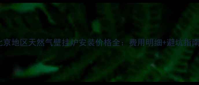 图片 北京地区天然气壁挂炉安装价格全：费用明细+避坑指南1