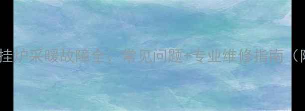 图片 北京塞维达壁挂炉采暖故障全：常见问题+专业维修指南（附操作视频）1