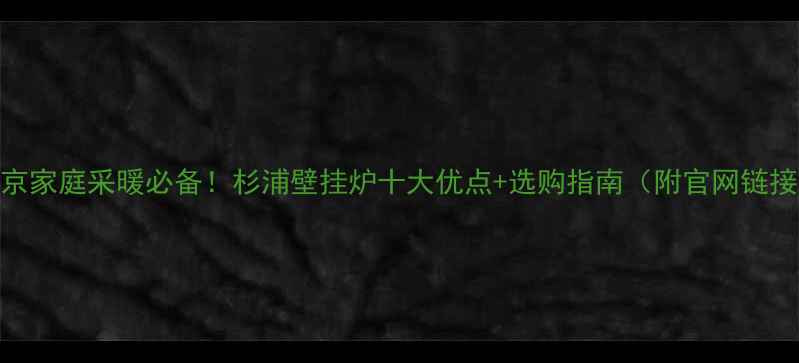 图片 北京家庭采暖必备！杉浦壁挂炉十大优点+选购指南（附官网链接）