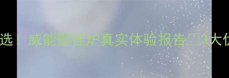 图片 北京家庭采暖首选！威能壁挂炉真实体验报告🔥3大优势+2个缺点全2