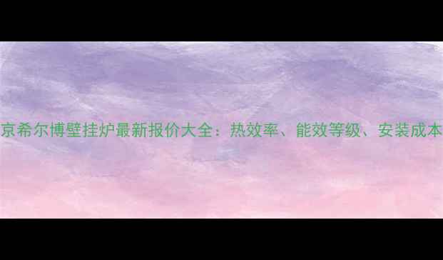 北京希尔博壁挂炉最新报价大全热效率能效等级安装成本全