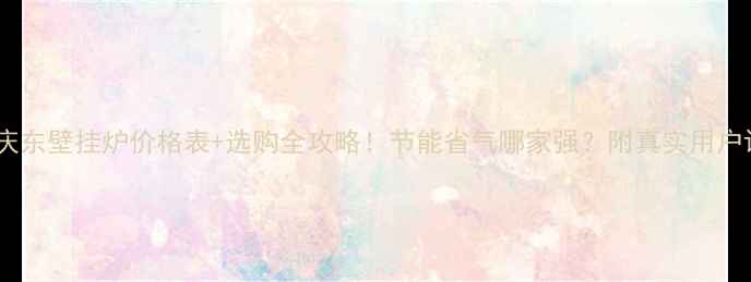 北京庆东壁挂炉价格表选购全攻略节能省气哪家强附真实用户评价