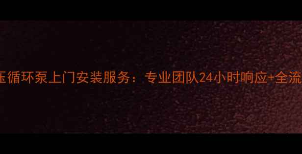 北京暖气加压循环泵上门安装服务专业团队24小时响应全流程透明收费
