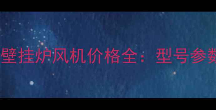 图片 北京非斯曼壁挂炉风机价格全：型号参数选购技巧1