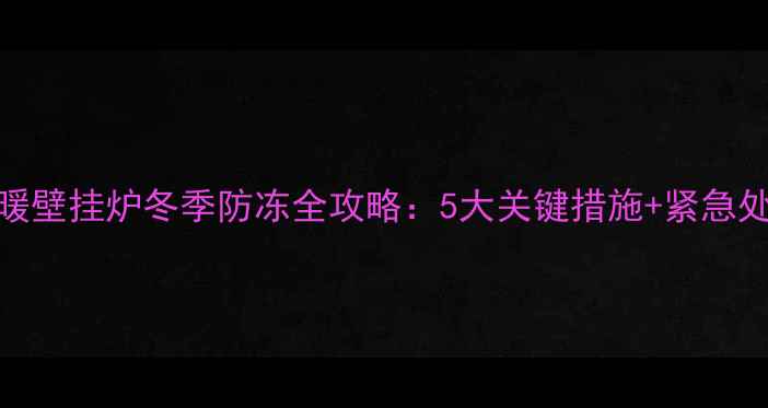 图片 北方地暖壁挂炉冬季防冻全攻略：5大关键措施+紧急处理指南