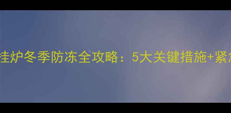 北方地暖壁挂炉冬季防冻全攻略5大关键措施紧急处理指南