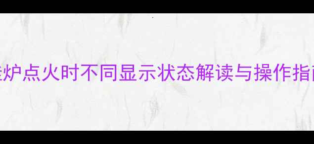 图片 北方家庭必看！壁挂炉点火时不同显示状态解读与操作指南（含故障代码全）