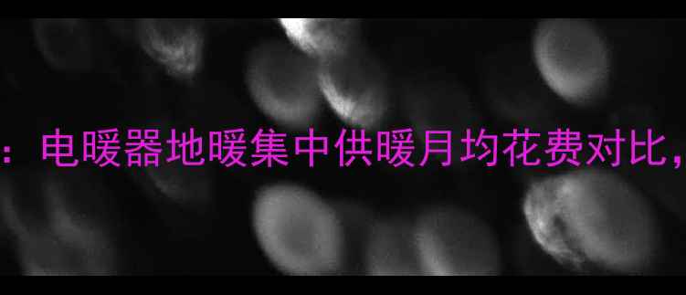 图片 北方暖气费用全：电暖器地暖集中供暖月均花费对比，哪种最省钱？1