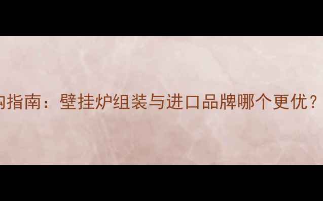 图片 北方采暖设备选购指南：壁挂炉组装与进口品牌哪个更优？附详细对比分析1