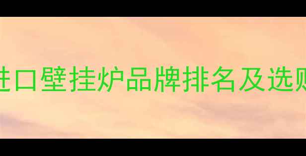 图片 十大进口壁挂炉品牌排名及选购指南