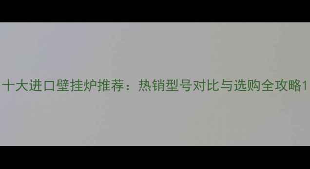 图片 十大进口壁挂炉推荐：热销型号对比与选购全攻略1