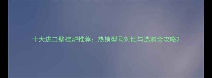 十大进口壁挂炉推荐热销型号对比与选购全攻略