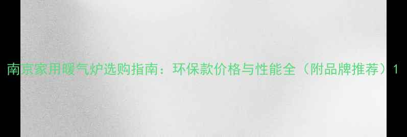 图片 南京家用暖气炉选购指南：环保款价格与性能全（附品牌推荐）1