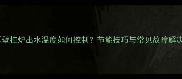 图片 南方地区壁挂炉出水温度如何控制？节能技巧与常见故障解决方案全2